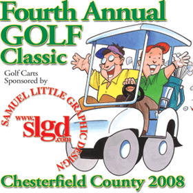 Golf cart sponsor with T-shirt design